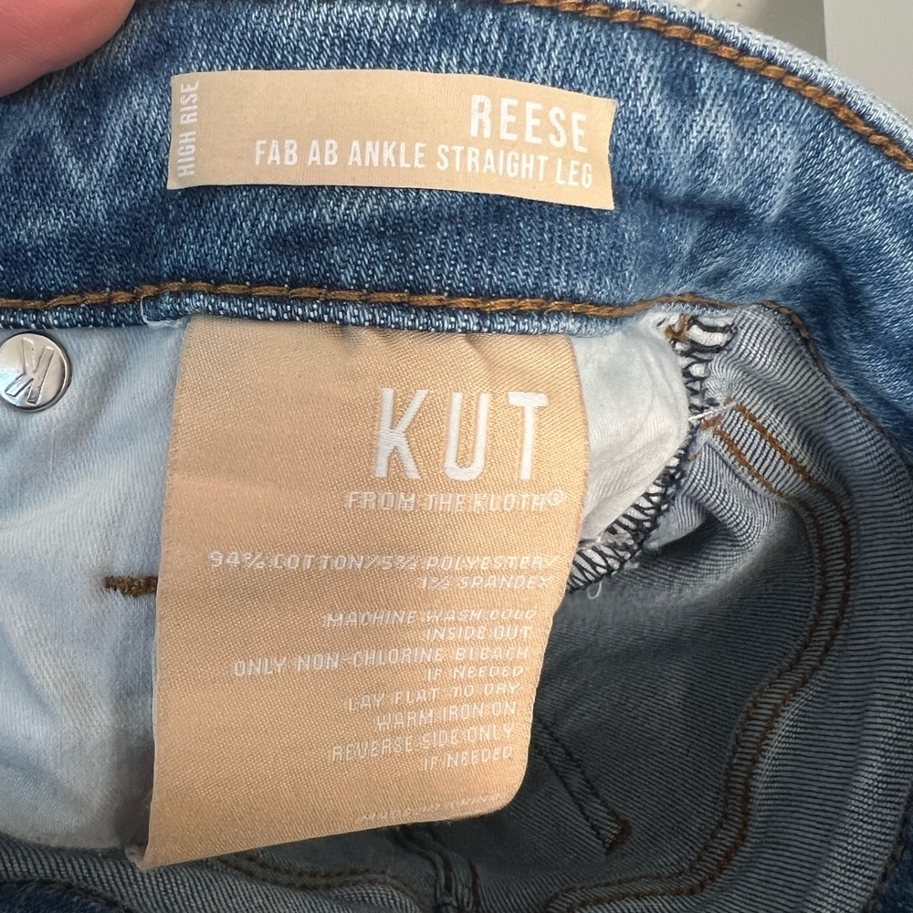 Kut From The Kloth Reese Fab Ab Ankle Straight Jeans | High Rise | Size 6 - Picture 3 of 7